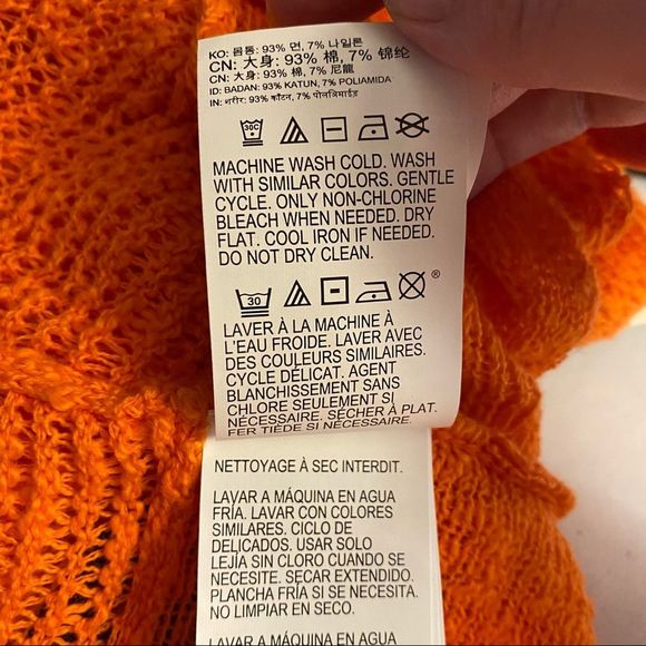 Roxy Open Knit Orange Cardigan NWT - Picture 10 of 13